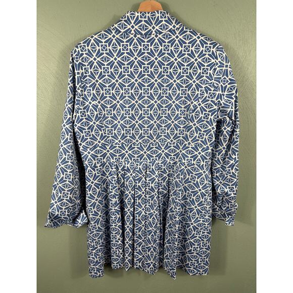 Tyler Boe Blue and White Geometric Blazer - Picture 2 of 14